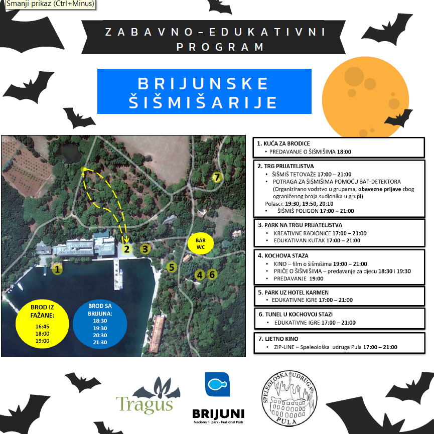 BRIJUNSKE ŠIŠMIŠARIJE - 22. MEĐUNARODNA NOĆ ŠIŠMIŠA - novi termin!