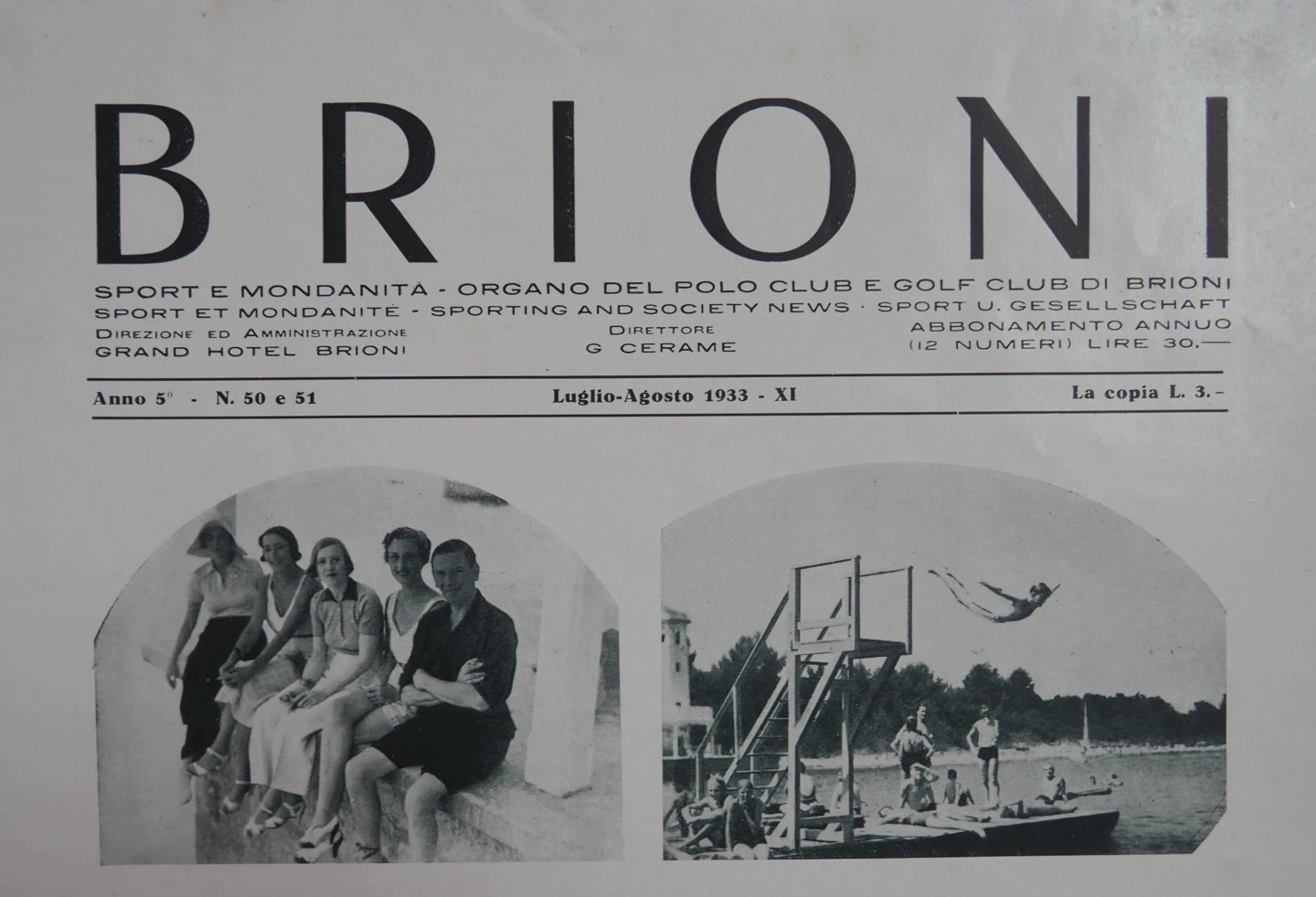 Brioni Rivista Illustrata di Sport e Mondanità